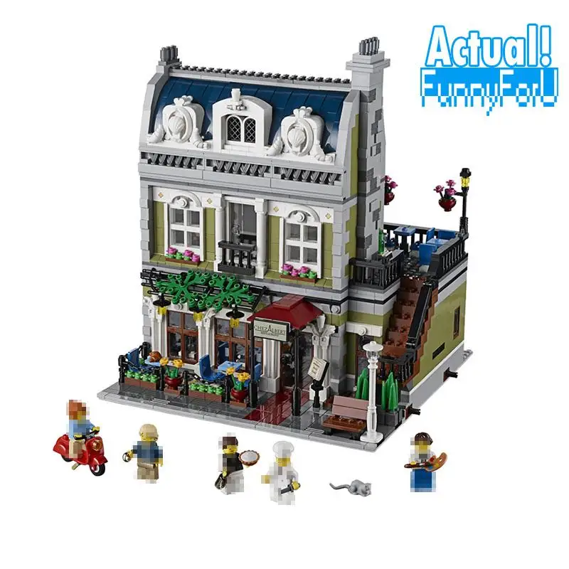 

LEPIN 15010 Parisian Restaurant Street View Creator Building Blocks Bricks Toys For Kids Model Compatible with legoINGly 10243