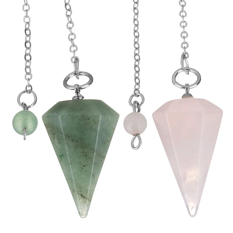 

YYW Small Size Reiki Pendulum Natural Stone Amulet Healing Crystal Pendant Meditation Hexagonal Pendulum for Men Women Tiger Eye
