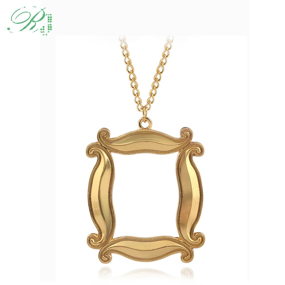 

RJ TV Show Friends Gold Photo Frame Logo Necklaces Pendants Metal Choker Keyring Brochor Good Friends Dropshipping Jewelry Gift