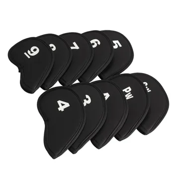

10Pcs Golf Club Head Covers Iron Putter Protective Head Cover Putter Headcover Set Outdoor Sports Golf Accessories