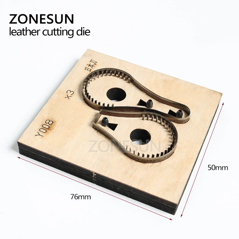 ZONESUN, заказной кожаный штамповочный штамп, сделай сам, брелок для ключей, деревянный шаблон, брелок, штамповочная форма, нож, резак