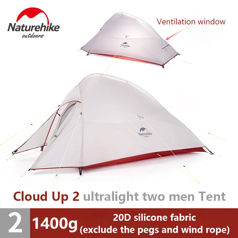

Naturehike 1-2-3 Person Upgrade Self Standing Tent Ultralight 20D Silicon Double layer Tent Camping Hiking Climbing One Bedroom