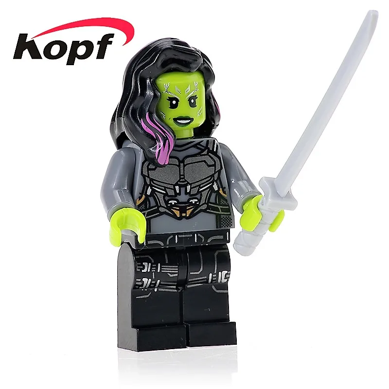 

XH 609 Super Heroes Guardians of the Galaxy Gamora Rocket Racoon Bricks Action Building Blocks Education Toys For Children Gift