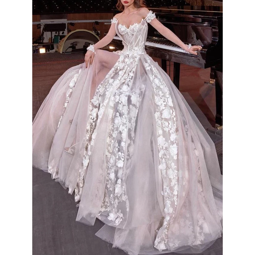 Vestido De Noiva высокий разрез Свадебные платья длинные средней длины кружева иллюзия свадебное платье цвета шампанского с треугольным вырезом Молния сзади; robe de Mariage