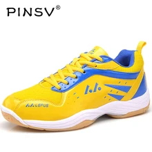 PINSV Badminton Shoes For Men Training Breathable Hard Wearing Anti Slippery Light Sneakers Sport Womens Shoe