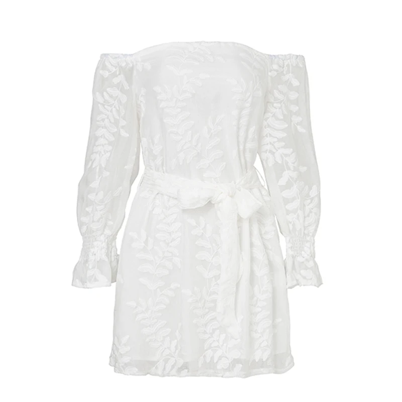 ShejoinSheenjoy Embroidery Short Party Dresses Autumn Winter Slash Neck Elegant Women Dress Sashes Bow Long Sleeve Casual Dress (24)