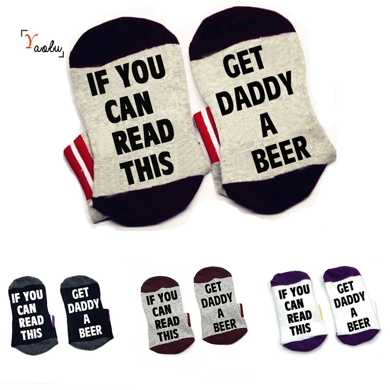 Если вы можете прочитать эти носки с надписью get daddy a beer хлопковые унисекс тапочки