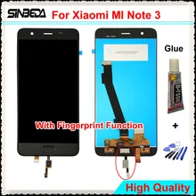 Sinbeda LCD Display For Xiaomi MI Note 3 LCD+Touch Screen Digitizer Assembly For MI Note 3 Black/Blue 5.5″ LCD Replacement+Glue