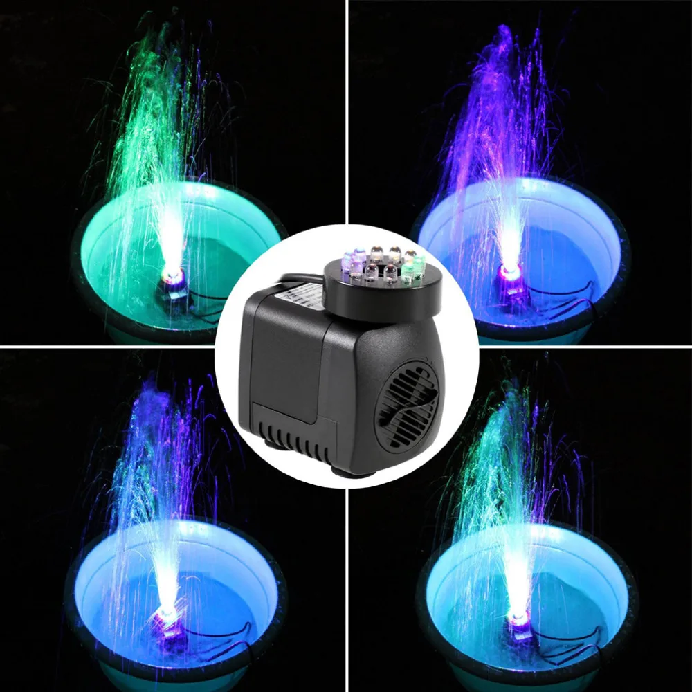 2017 Submersible Water Pump With 12 LED lights 600L / H 10 W For