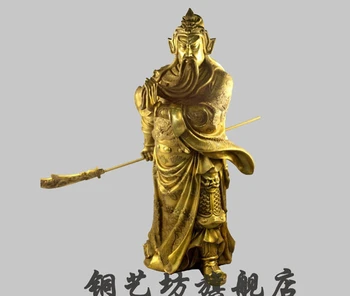 

21''China Warrior Guardian Ancient General Guangong Guan Yu Dragon Bronze Statue