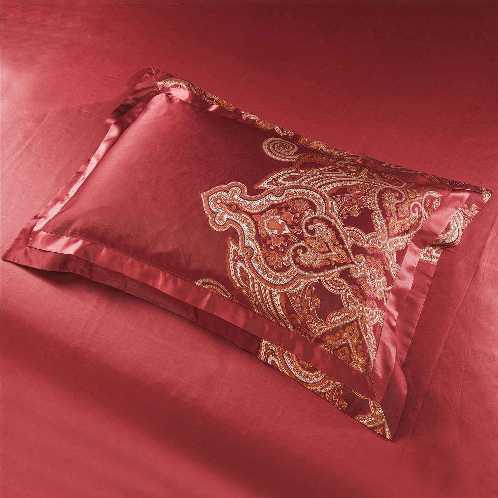 HS الأوروبية نمط الجاكار الحرير 28 Momme التوت الحرير 4 قطع الفراش مجموعات غطاء لحاف غطاء سرير المخدة الملك حجم طاقم غرفة نوم