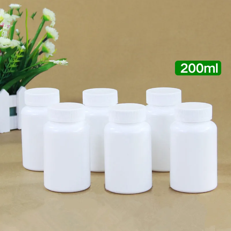 عالية الجودة فارغة الأبيض جولة البلاستيك التعبئة والتغليف HDPE الطب حبة كبسولة زجاجات 100% جديد المواد الغذاء الصف تخصيص