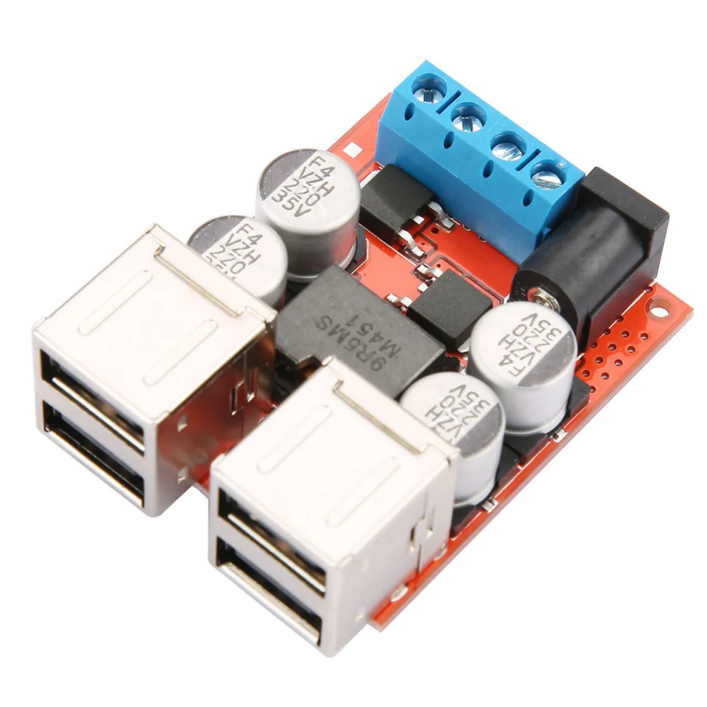 

DC-DC Voltage Step Down Power Supply Buck Module Car 12V 24V 8-35V to 5V 8A 4 USB Phone Charger Power Step-down Module Brand New