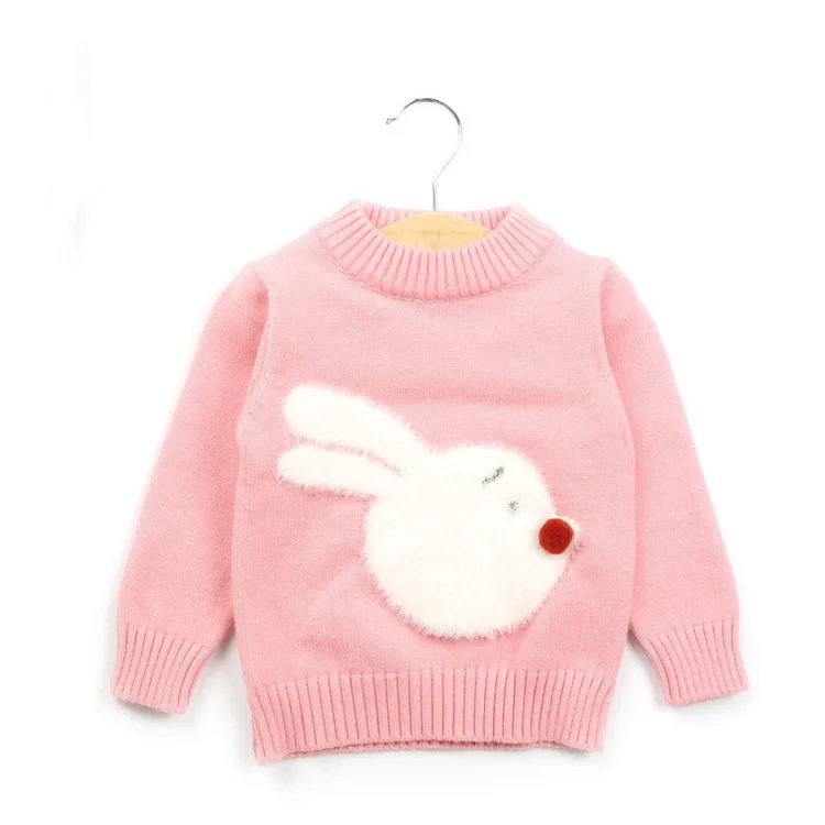 Baby Girl Sweaters Cute Cartoon Rabbit Autumn 2018 Toddler Cotton O-neck Casual Girls Sweaters Sort Warm Sweater Knitted  1000