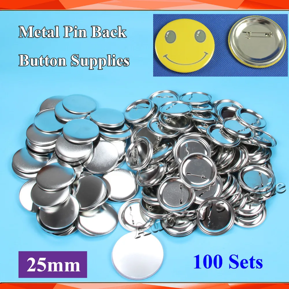 

1" 25mm 100 Sets NEW Professional All Steel Badge Button Maker Pin Back Metal Pinback Button Supply Materials