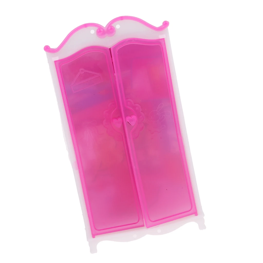 Doll Closet Wardrobe Clothes Cabinet Princess Bedroom  Dollhouse Miniature Furniture Pretend Toys for   Dolls Accessory