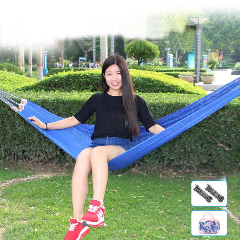 

Portable Indoor Outdoor Hammock for Backpacking Camping Garden Hanging Bed Sleeping Ice silk Breathable mesh polyester Hammock