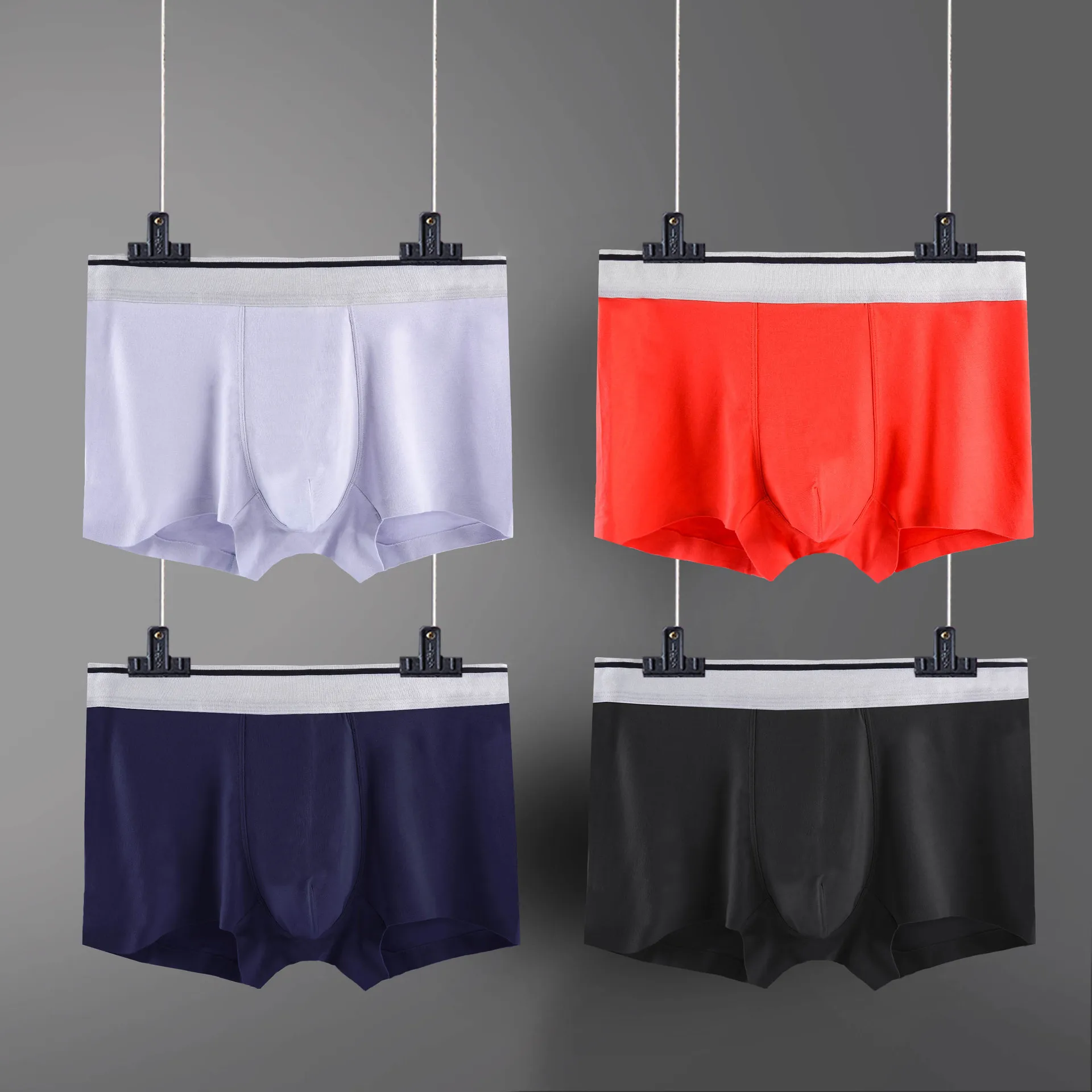 

4pcs lot slip modal boxer men sexy brand seamless cotton boxers mens underwear boxers black gray shorts plus size xxxxl bielizna