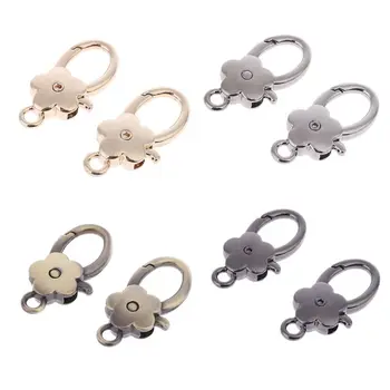 

1pair Bag Accessories Handbags Clasps Handle Flower Lobster Metal Clasp Swivel Trigger Clips Snap Hooks Key Rings Keychains