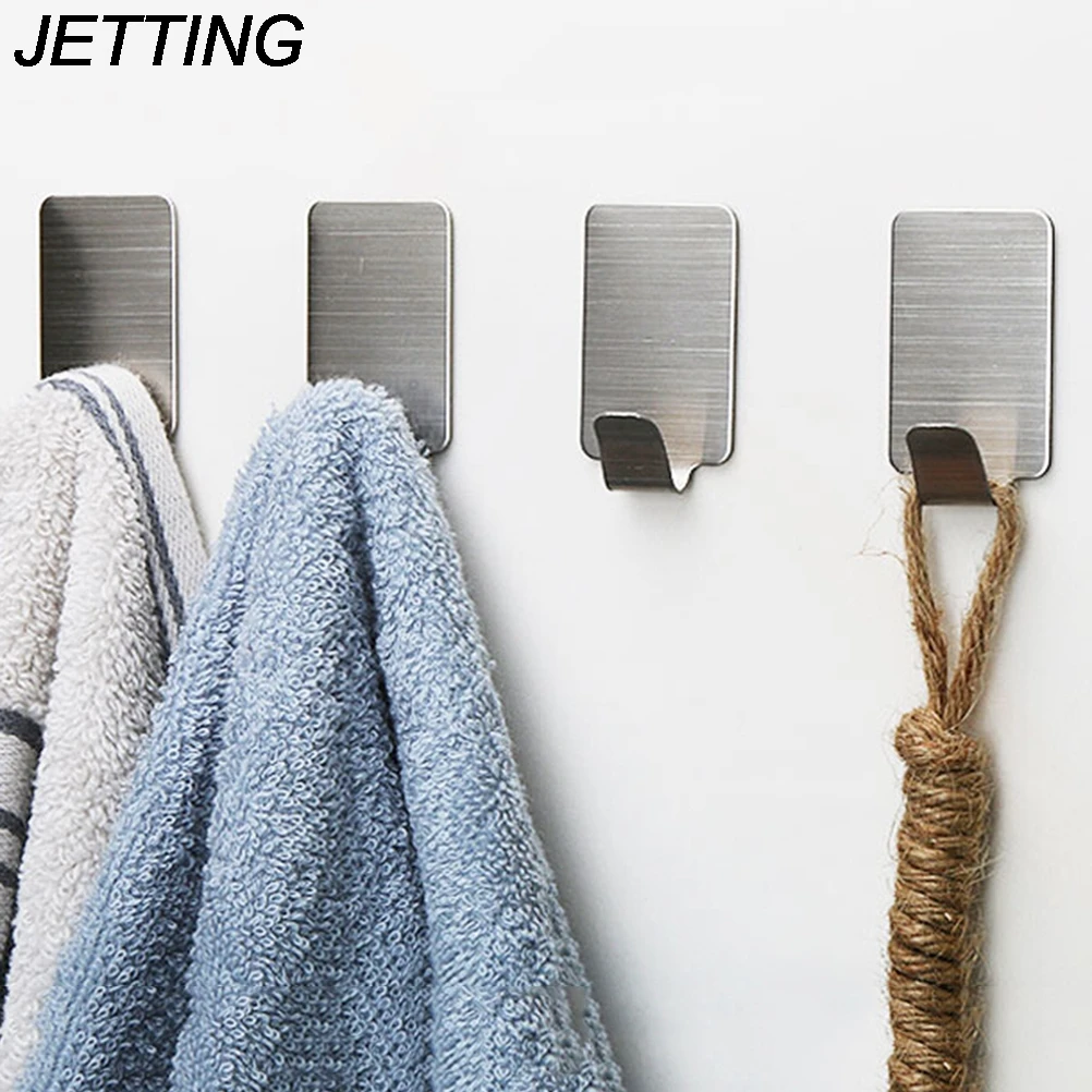 6PCS Stainless Steel Adhesive Kitchen Wall Door Stick Hook Hanger Key Holder Wall Organizador Scissors Cooking Tool Key Hanger