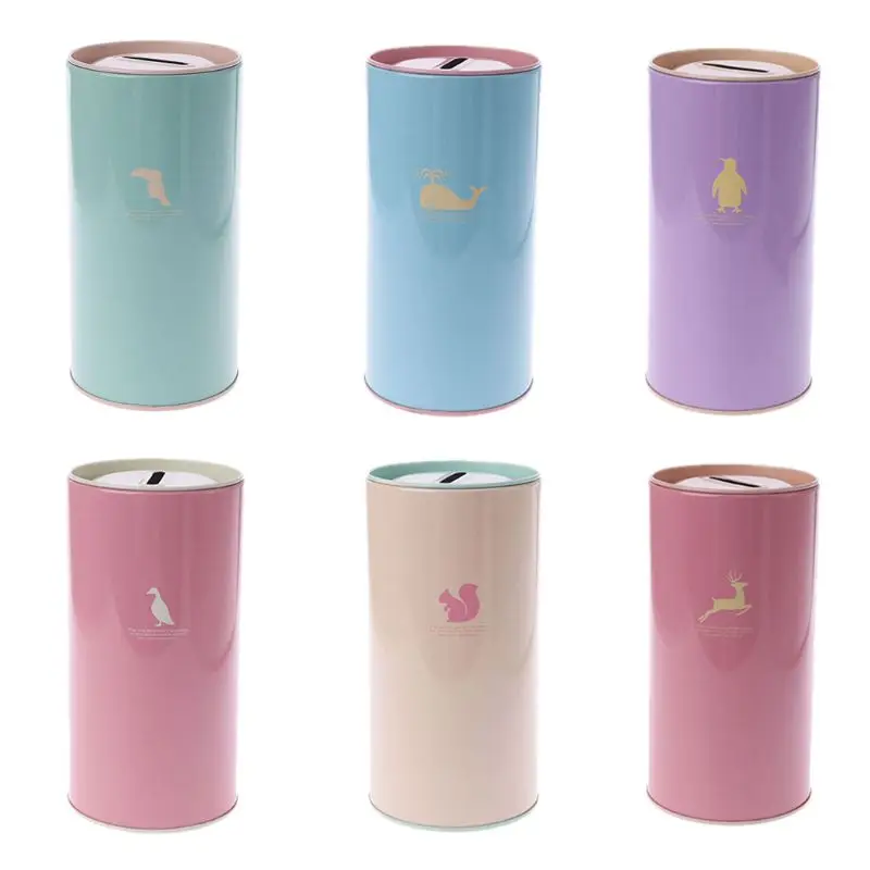 

1Pc Cute Cartoon Animal Metal Tinplate Piggy Bank Money Saving Box Coin Cash Case Storage Gift for Adults Kids