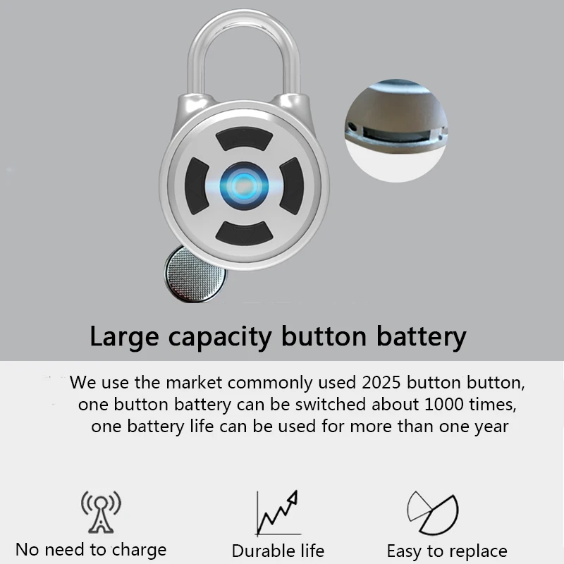 Smart Bluetooth Keyless Lock Waterproof APP Button Anti-Theft Password Door Luggage Padlock