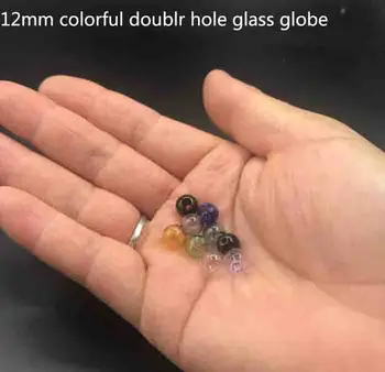 

12mm colorful Glass Globe ball with double hole glass orb vial pendant perfume oil glass wish bottle necklace accessories 200pcs