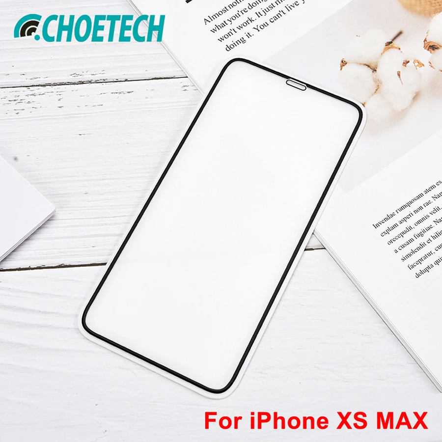 

For iPhone X XR XS MAX Glass Choetech 9H Hardness Full glue Tempered Glass For iPhone XS Max XR Film Screen Protectors 2.5D