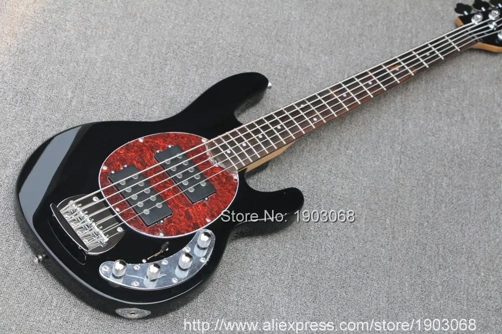 Music man 5 струн бас, Erime Ball StingRay электрогитара, хромированная фурнитура, черный бас гитара ra