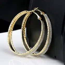 2019 модные серьги обруча со стразами простые серьги-кольца серьги большой кольцевая Петля Серьги для Для женщин подарки челнока