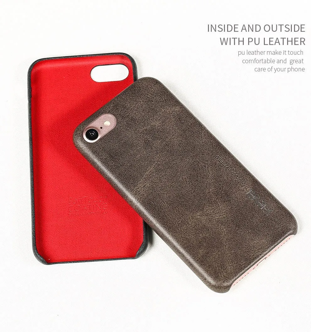 X-Level Vintage Case For iPhone 8 Plus PU Leather Retro Case For iPhone 8 7 7Plus 6 6S Plus X Ultra thin Protective Back Cover 