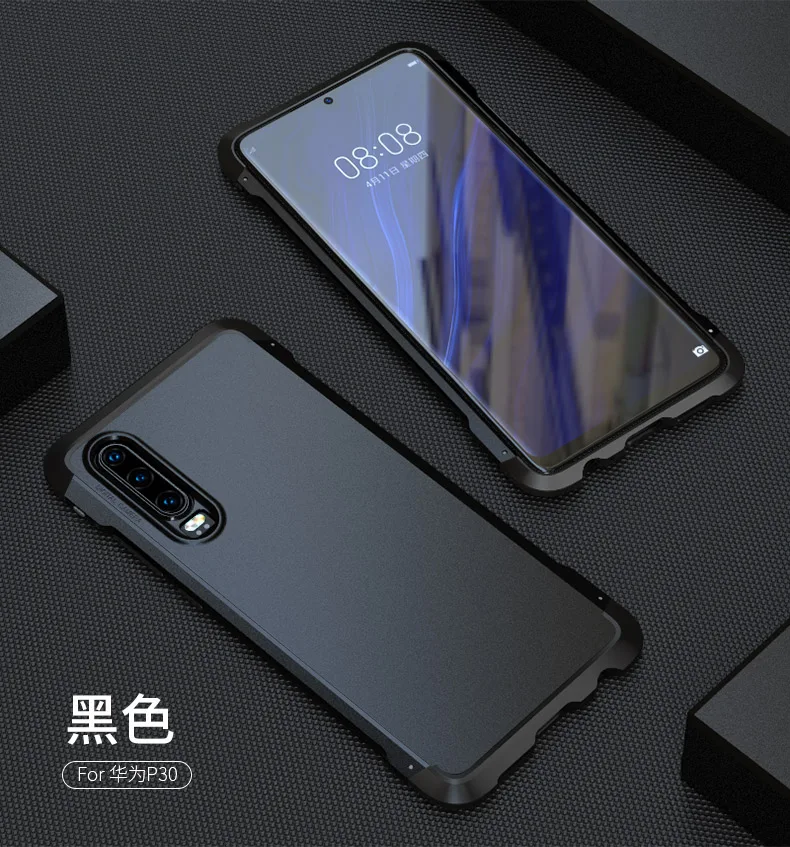 Прозрачный стеклянный чехол LUPHIE для huawei P30 Pro, чехол для ПК, металлический бампер, жесткий защитный чехол для huawei P30, роскошный чехол
