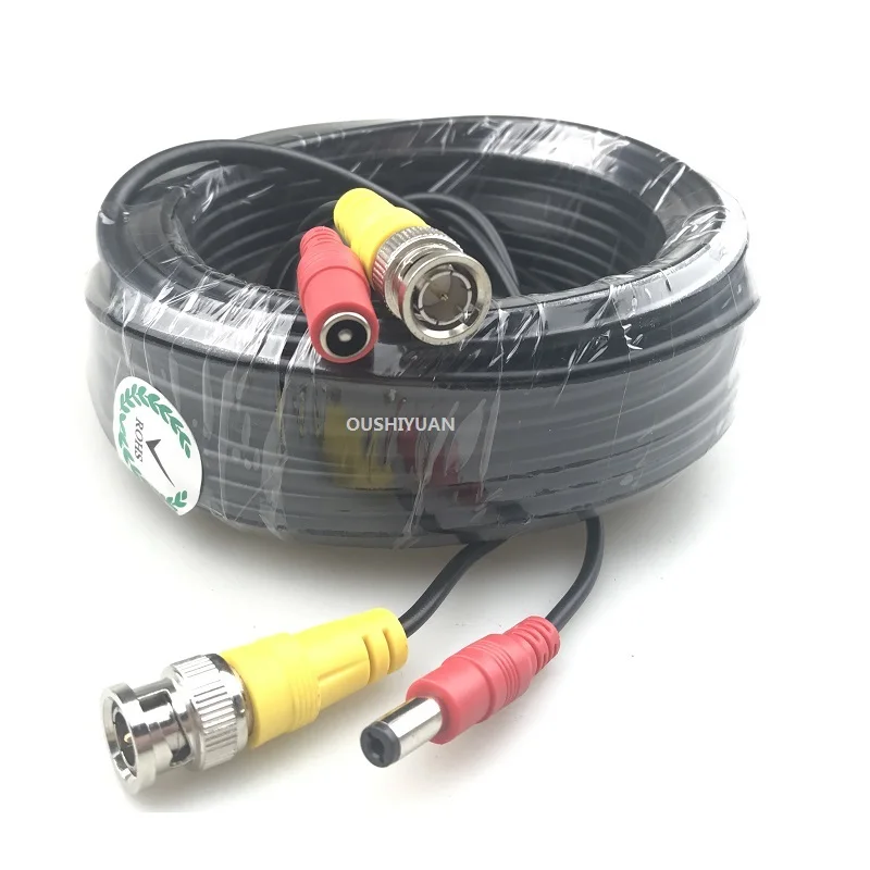 

High quality BNC Video Cable +DC Power Plug Extension Cable All-in-one Copper core for AHD TVI CVI CVBS Camera DVR Kit