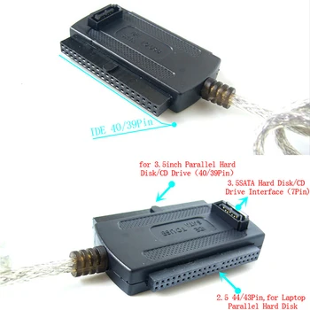 

USB 2.0 To IDE SATA 2.5/3.5 Data Interface Adapter Cable IDE SATA Adapter