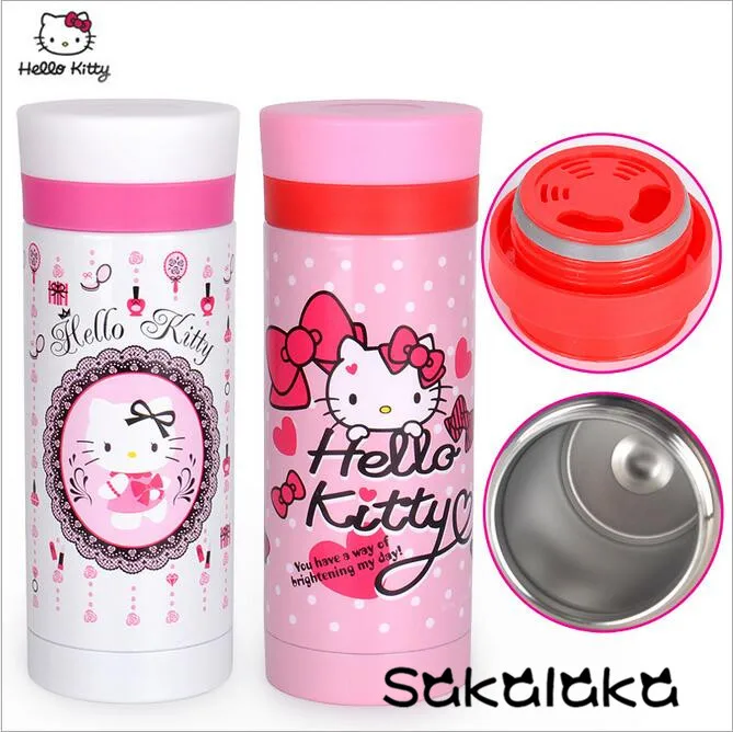 

220ml Hello Kitty girl BPA free healthy stainless steel vacuum insulation water bottle