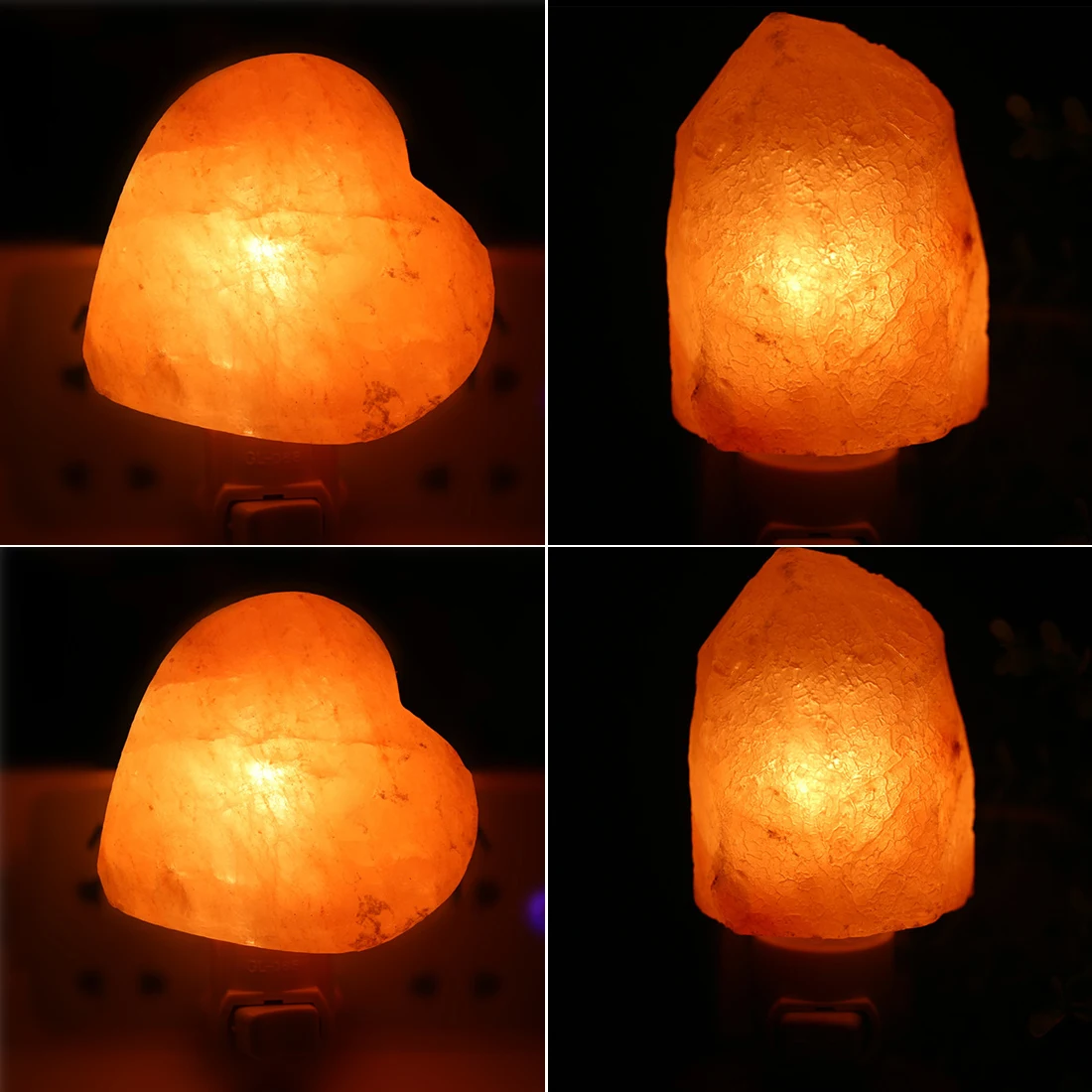 

10W EU US Plug Rotatable Cylinder Himalayan Salt Lamp Air Purifier Crystal Salt Rock Bedside Night Light For Bedroom Corridor