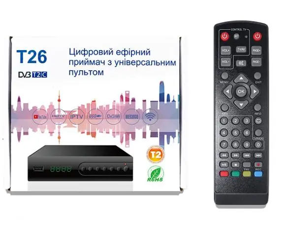 Термоприемник DVB T2 T26 DVB-T2 и dvb-c Поддерживает MPEG4 H.264 youtube wifi адаптер av hdmi металлический чехол