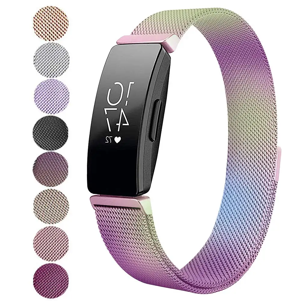 Colorful Для Fitbit Inspire HR Band Замена Миланская петля магнитный браслет из нержавеющей стали Betl для Fitbit Inspire аксессуары - Цвет: Colorful