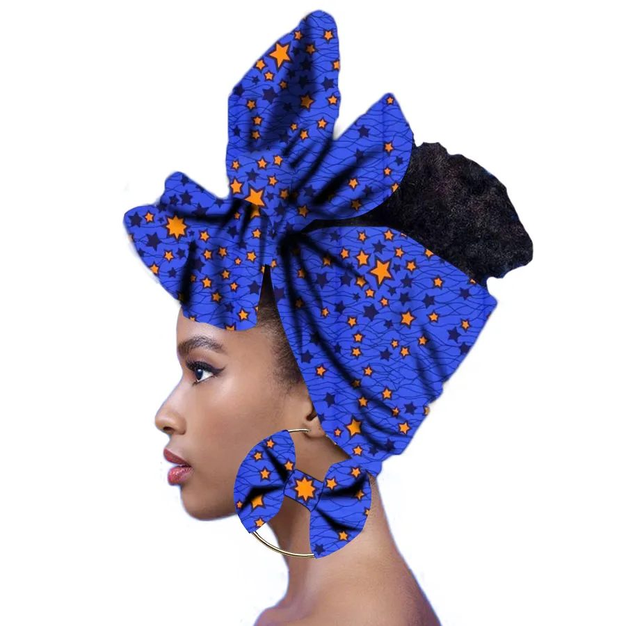 Африканский тюрбан Нигерии headtie Африканский тюрбаны для женщин в африканском стиле тюрбан модный платок из вощенной ткани из хлопка хорошего качества