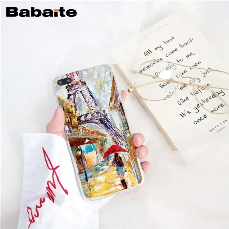 red umbrella in Paris London Eiffel Tower New york Lover Autumn Maple 