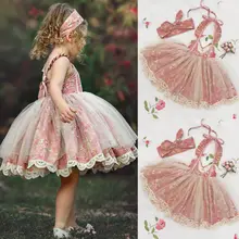 Пасхальное платье для маленьких девочек вечерние кружевные фатиновые Платья с цветочным рисунком сарафан с цветочным принтом