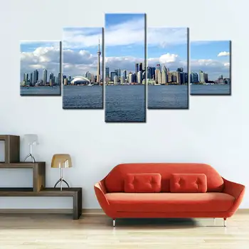 

Toronto Landscape Poster Artwork Seascape Picture Wall Art Canvas Prints Shanghai Picture Painting for Office Room Wall Decor