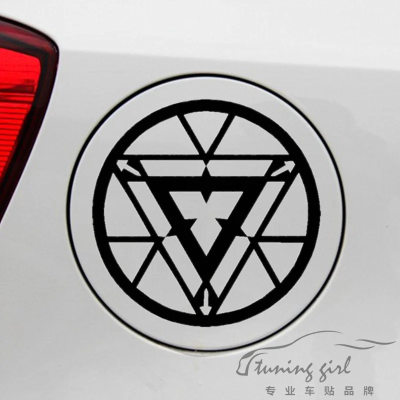 

Car Stickers Iron Man Stark Triangle Circular Funny Creative Decoration Decals For Fuel Tank Cap Auto Tuning Styling Vinyls D10