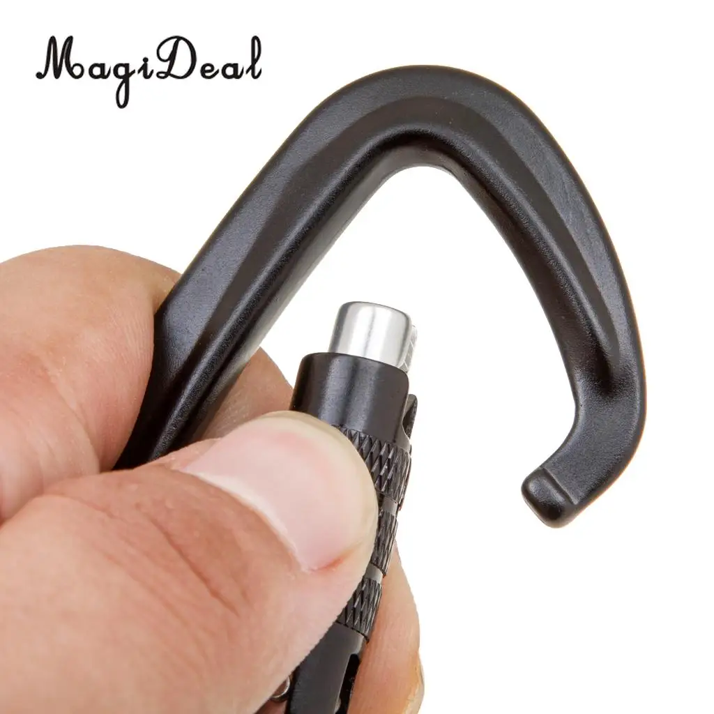 MagiDeal 2 Pieces Self Auto Lock Carabiner Swivel Rotating Ring Outdoor Keychain Hook