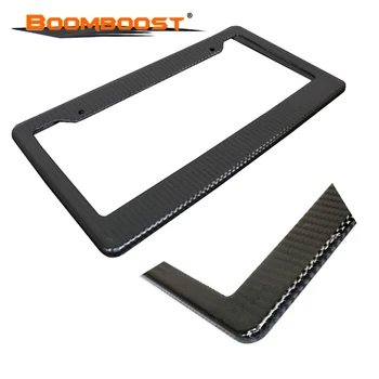 

car styling 2 pieces Front Rear Carbon Fiber plastic Look USA/Canada License Plate Frame Tag Cover Holder hot sale