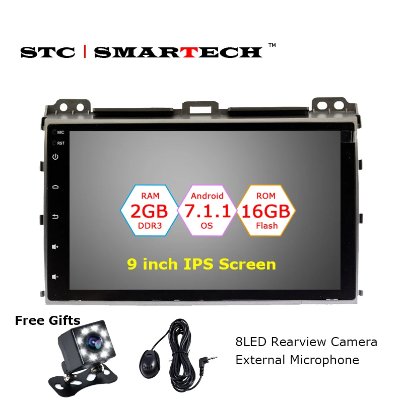 Автомобильная магнитола SMARTECH 2 Din Android 7 1 OS gps навигация для TOYOTA Land Cruiser Prado 120
