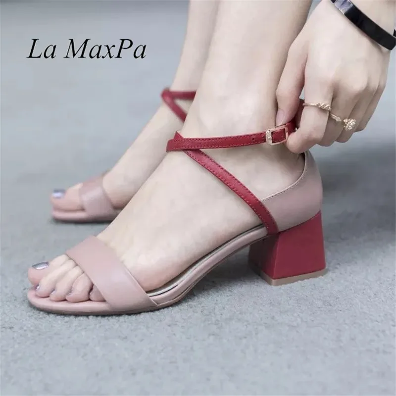 

2019 Summer Thick Heels Sandals Pumps PU Women Open Toe Sandals Fringe Heels Thick High Heels Sandals sandalias women High heels