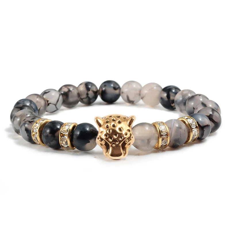 Классический натуральный черный дракон камень бисером Йога браслет Femme золото серебро Стразы Круг талисманы браслеты для женщин мужчин ювелирные изделия