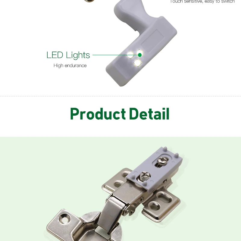 Включает в себя Батарея светодиодный петли для шкафа с полками ночной Светильник Сенсор светильник для Кухня Гостиная Спальня шкаф для одежды Шкаф Дверь шкафа лампа