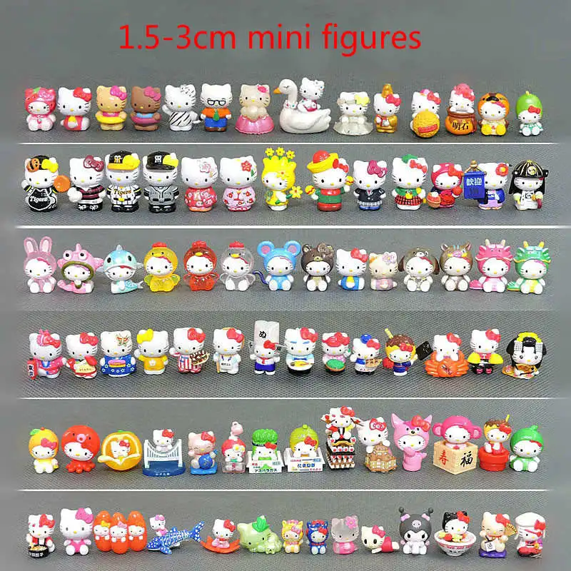 6pcs 5-8CM Cake theme Hello kitty Anime action figure collection PVC Toys Gifts